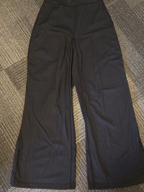 Women's Black Pull On Wide-Leg OQQ Pants Size M Regular Yoga Activewear Nylon